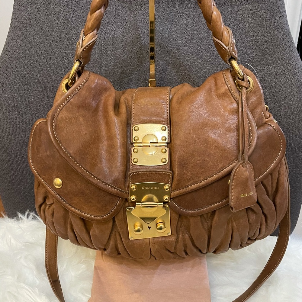 MIU MIU Metalese  Nappa two way bag. 💯 authentic